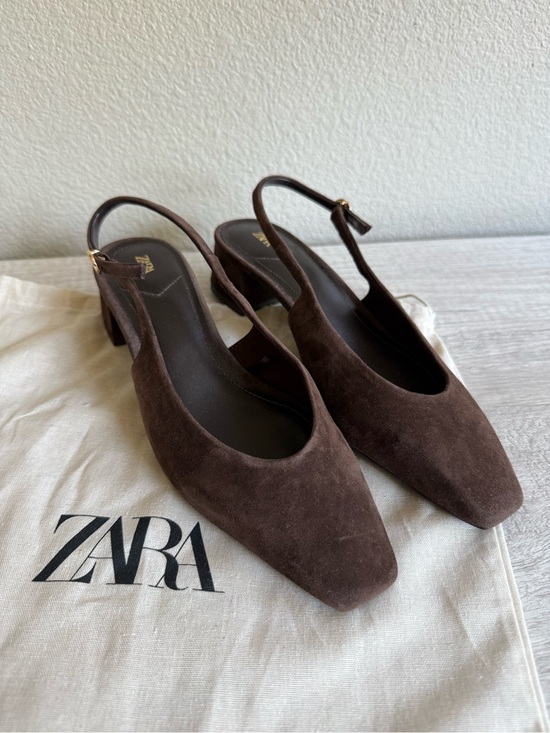 Zara Shoes - Zara Brown Suede Slingback Size 6 NWOT